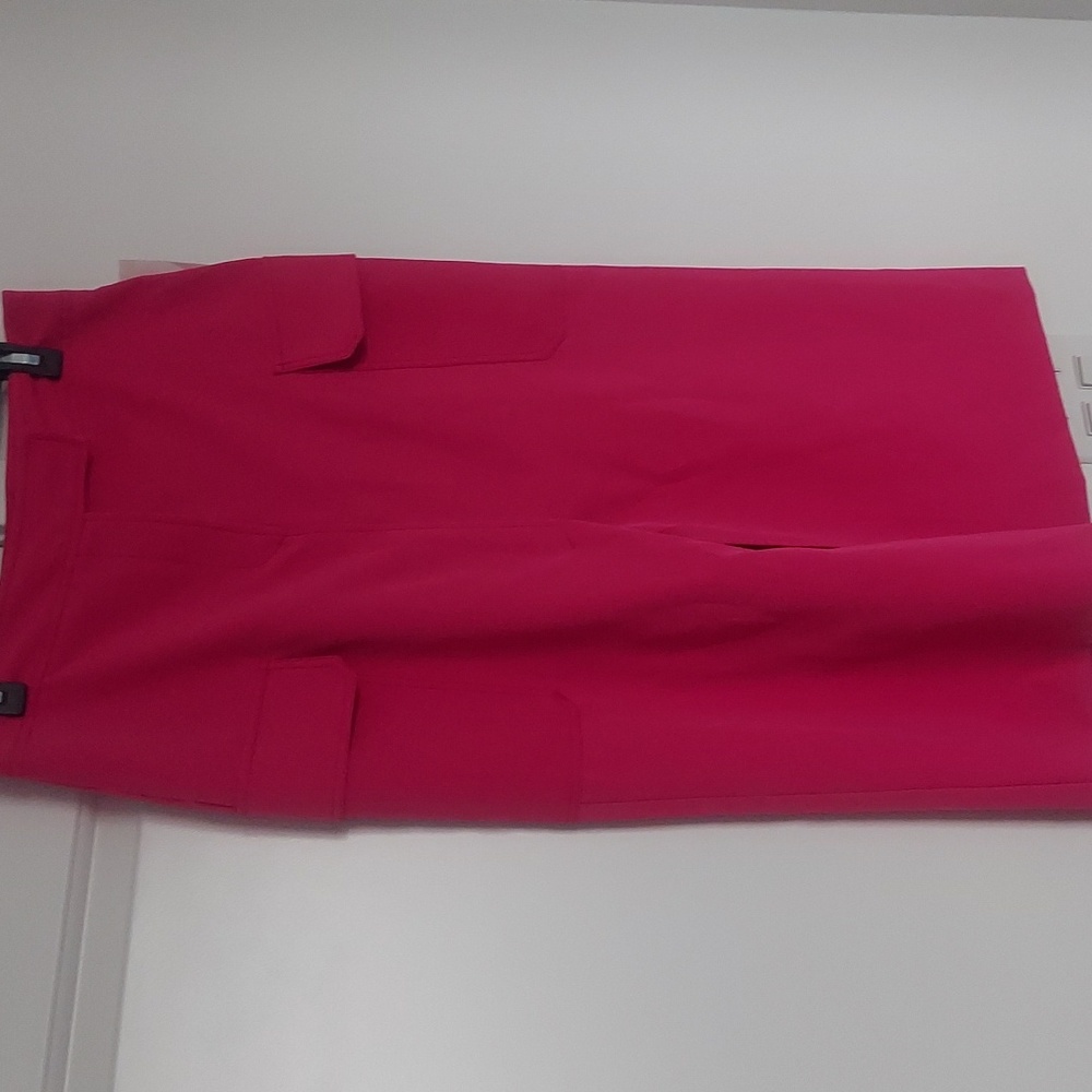 Topshop Cargo Midi Skirt Hot Pink